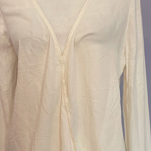 Anthropologie Ella Moss Ivory wrap blouse - Picture 5 of 5
